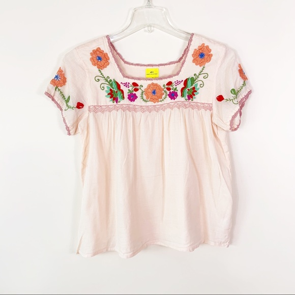 Roberta Roller Rabbit Tops - ROLLER RABBIT Pink Floral Boho Blouse SM
